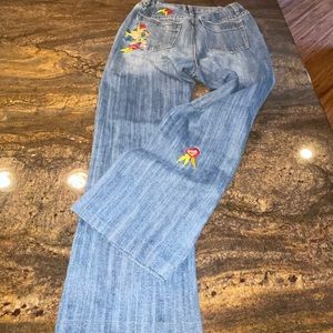 Zena Jeans Embroidered‎ with flowers, size 14